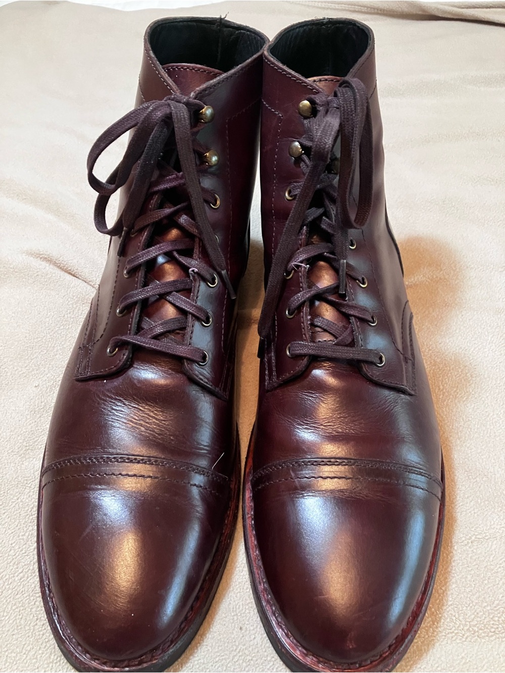 Thursday Boot Company Men's Lace-Up Boots in Dark Burgundy